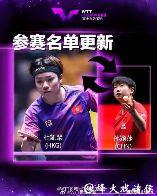 孙颖莎退出WTT多哈冠军赛